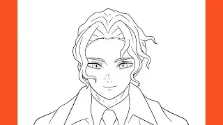 как рисовать Muzan Kibutsuji (Demon Slayer)