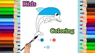 Dolphin Coloring for Kids | Learn Colors with Dolphin | FunColoring Video for Toddlers& Preschoolers