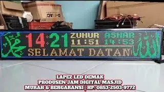 Jam Digital Masjid Rgb Ful Colour❗Diametere Bok 20x100.cm