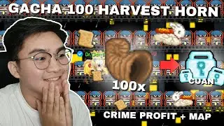 GACHA 100 HARVEST HORN!! CUAN KAH? CRIME GACHA PROFIT!! Growtopia 2024