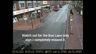Watch what happens driving in a bus lane, Reading, UK