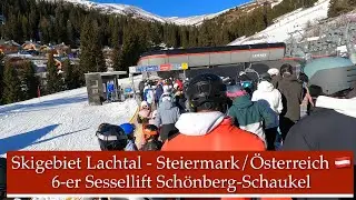 6er Sessellift Schönberg-Schaukel im Skigebiet Lachtal in der Steiermark in Österreich