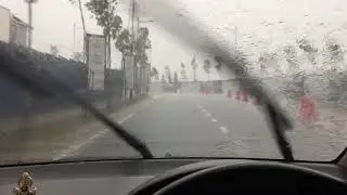 MR DIY PREMIUM SILICONE COATING WIPER BLADES on heavy rain.