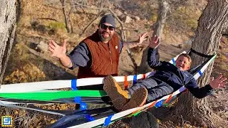 DUCT TAPE HAMMOCK! 100 Layers of Duct Tape Outdoor Winter Survival Shelter Camping