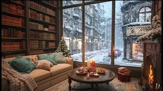 Relaxing Winter Caf&eacute; ❄️ Cozy Piano Music & Fireplace Ambience for Study, Work, Focus & Relax