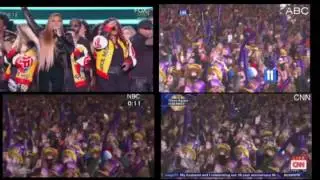 New Years Eve (2016-2017) Side by Side FOX,ABC,NBC CNN Countdown