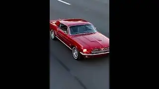 The cherry red 1964 Mustang Coupe drives smoothly#FordMustang #MustangEvolution #Ford#musclecar