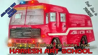 How to draw Tamilnadu Fire Service Truck