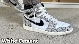 Air Jordan 1 High OG White Cement Review& On foot