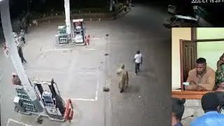 CCTV captures police shooting Karatina businessman Gathu Matheri at a petrol station.