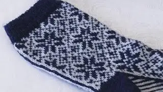 🧦 Вязание носков - Эпизод 2, прямой носок в цветной технике плетения🧦