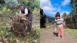 manjita's family in  Himalayan upper hill pastoral land || shepherd life of Nepal@manjitacooking
