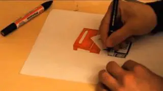How To Draw a 3D Marlboro Red [Time Lapse]