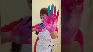 Holi Poses 🟠🟡🟢🔵#shorts #holi #poses
