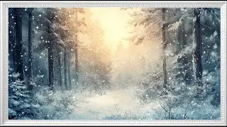 Snowy Forest Sunset | TV Art Frame with Relaxing Classical Music | Winter TV / Computer Background