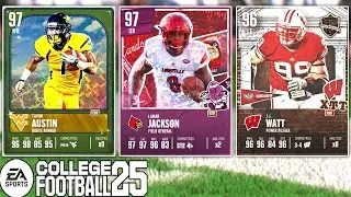 97 LAMAR JACKSON KICKS OFF VALENTINE&rsquo;S RUSH + FRATERNITIES CARDS! COLLEGE FOOTBALL 25 ULTIMATE TEAM