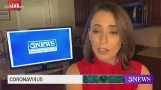 3News Anchor Leslie Adami working remotely from home