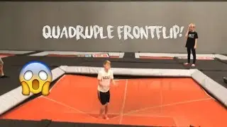 I DID A QUAD FRONTFLIP ON THE BIGGEST TRAMPOLINE !