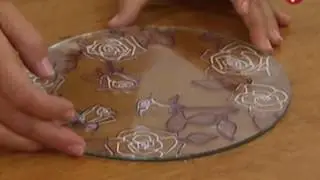 Vitrofusión plato con rosas