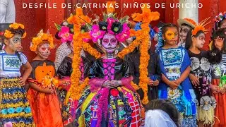 Desfile De Catrinas Niños De La Primaria Miguel Hidalgo | Uricho Michoacán 30 Octubre 2025