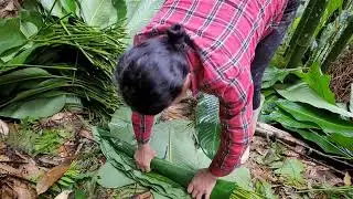 Today I cut dong leaves to sell to make money to make ends meet