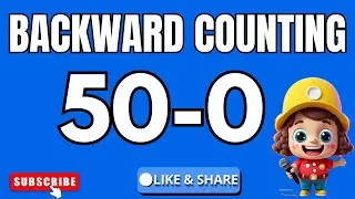Reverse Counting 50 To 1 With Spelling | Backward Counting 50 -1 | Backward Counting Worksheets 50-1