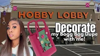 DIY Accessorize My Bogg Bag Dupe With Me 💕 Bag Charms | Jibbitz | Hobby Lobby