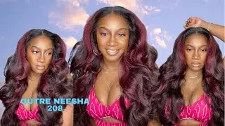 Easy Wig Install - Affordable Synthetic Wig Under $30:  Outre Neesha Wig 208 - DRFF BlackCherry