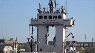 Barge NORMAN McLEOD and tug EVERLAST lowered at Lock 3, Welland Canal, 2018