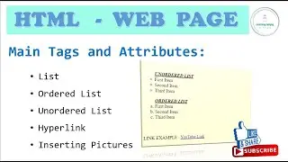 HTML Coding : Web Page with List, Ordered List, Unordered List, Hyperlink, Pictures
