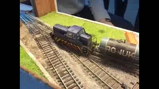Workington Model Railway Exhibition: The Sentinel Shunter 0-6-0DH was arrange shunting Trucks.