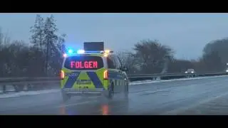 A3  Vollsperrung  Emmerich nach Gl&auml;tteunfall  - Polizeifahrt