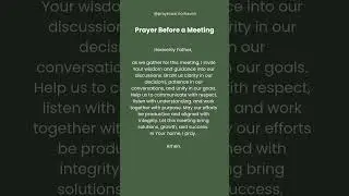 Prayer Before a Meeting #prayer #work #faithingod #faithjourney