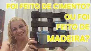 Como fazer um suporte de cimento imitando madeira. 
