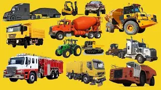 100 Vehicle Names in English  Most Powerful Construction Machines Excavators, Cranes, Dump Trucks