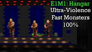 Doom - E1M1 Hangar UV Fast Monsters 100%