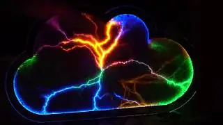 Custom Luminglas figure - colored lightning plasma cloud