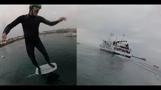 Learning to wake thief from beach start foil pumping