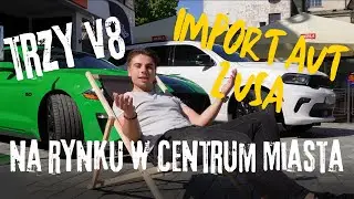 Wjechaliśmy na RYNEK 😱 CENTRUM MIASTA vs TRZY V8: Mustang, Challenger, Durango!