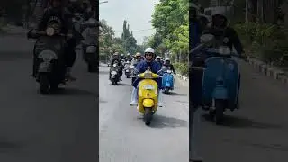150 Skuteris ikut jelajah wisata mengendarai vespa bersama Pak Yes dan Bu Yes ke Waduk Gondang
