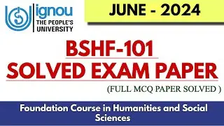 BSHF 101 JUNE 2024 SOLVE EXAM PAPER || MCQ'S ALL SOLVED