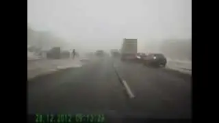 NEW scary near fog car accident on highway in Russia!ДТП около аварии