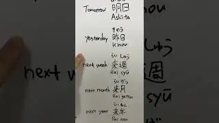 How to Say Today, Tomorrow, and More in Japanese! 🇯🇵 #今日 #明日 #昨日 #来週 #来月 #来年 #Nihongo #JLPT #日本語