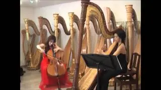 【リベルタンゴ Libertango】チェロ＆グランドハープ演奏動画 チェロ : 諸岡由美子 ハープ：毛利沙織