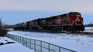 RARE!!!! NS Dash 9!!!! CP 8102, NS 9701, CP 8602 and CP 8870 lead CP 413 south near Penhold, Alberta