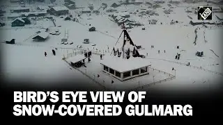 J&K: Drone visual shows beauty of picturesque snow-covered Gulmarg