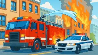 Repairing the Fire Truck After Firefighting Duty! 🚒🛠️ | Vehicles Animation