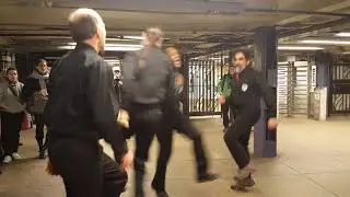 Katie Cruel in the subway - Guyz with Ties