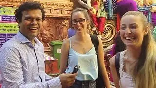 Spanish travellers Experiencing Ganesh Festival for the First time