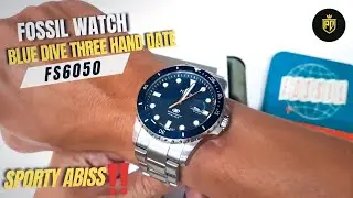 FOSSIL BLUE DIVE THREE HAND DATE | UNBOXING